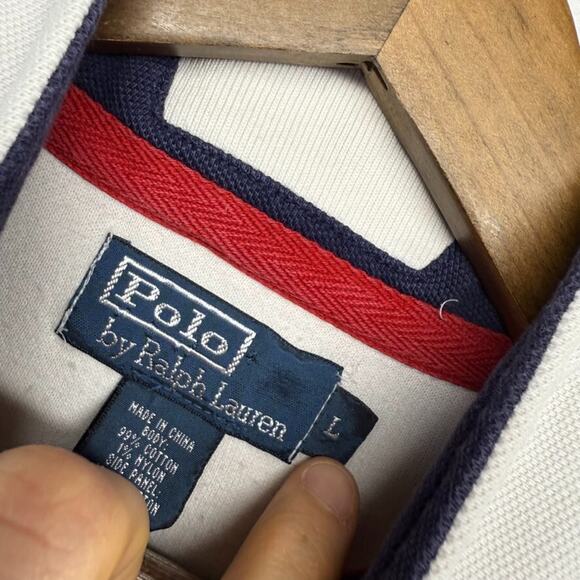 Ralph Lauren Jacket Men's Large White Zip RL Ocean Challenge USA Big Pony READ - Picture 11 of 16